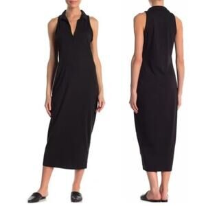 JAMES PERSE‎ Black Lightweight Knit Sleeveless Polo Tank Dress James Perse 4